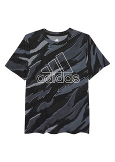 adidas Kids' Tiger Camo Print T-Shirt in Black at Nordstrom