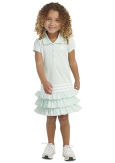 adidas Little & Toddler Girls Short Sleeve Ruffle Polo Dress - Halo Mint