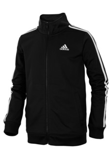 adidas Little Boys Zip Front Iconic Tricot Jacket - Black