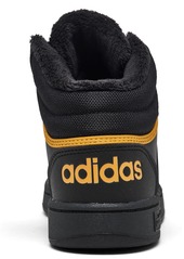 adidas Big Kids Hoops 3.0 Mid Classic Casual Sneakers from Finish Line - Black, Preloved Yellow