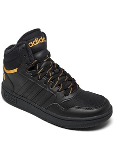 adidas Little Kids Hoops 3.0 Mid Classic Casual Sneakers from Finish Line - Black, Preloved Yellow