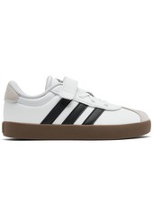 adidas Little Kids Vl Court 3.0 Fastening Strap Casual Sneakers from Finish Line - White, Black