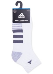 adidas Men's 3-pk. Cushioned Quarter Logo Socks - White