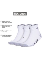 adidas Men's 3-pk. Cushioned Quarter Logo Socks - White