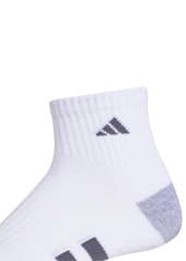 adidas Men's 3-pk. Cushioned Quarter Logo Socks - White