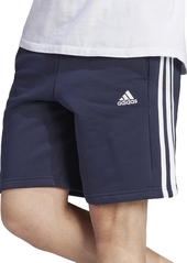 "adidas Men's 3-Stripes 10"" Fleece Shorts - putty grey / ivory"