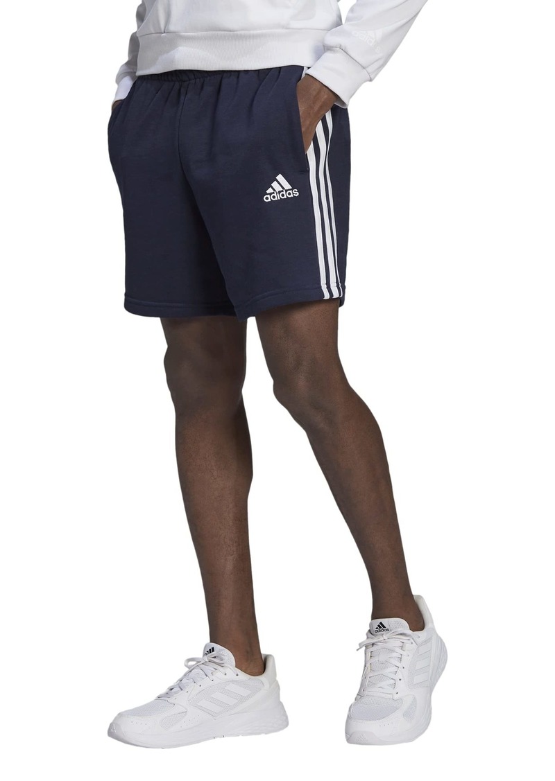 adidas mens 3-Stripes French Terry Shorts Ink/White X-Small/Long