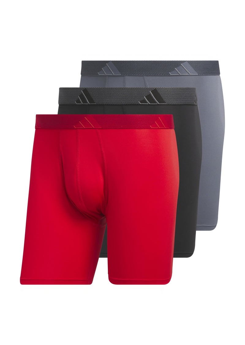 adidas Men's Athletic Fit Microfiber Boxer Brief Underwear (3-Pack)