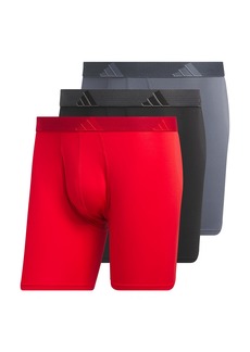 adidas Men's Athletic Fit Microfiber Boxer Brief Underwear (3-Pack)