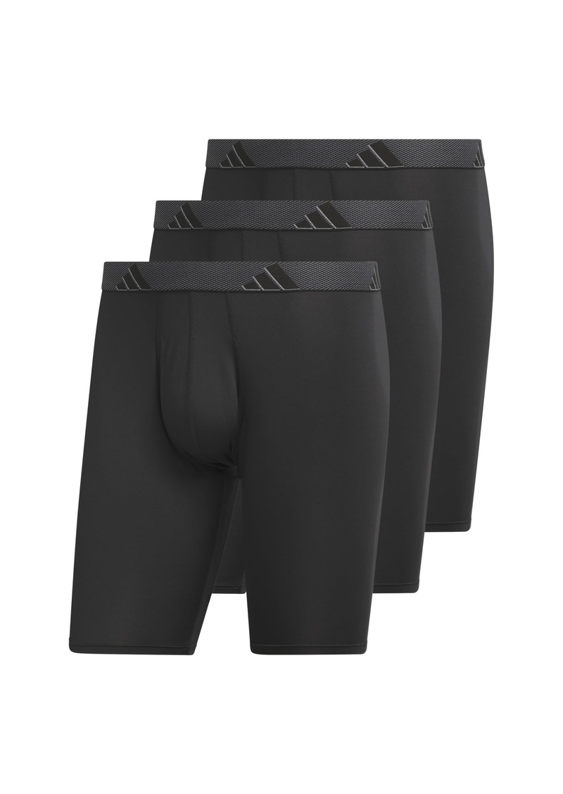 adidas Men's Athletic Fit Microfiber Long Boxer Brief Underwear (3-Pack)