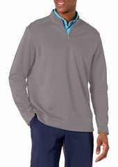 adidas Golf Men's Club Recycled Polyester Quarter Zip Pullover Gray