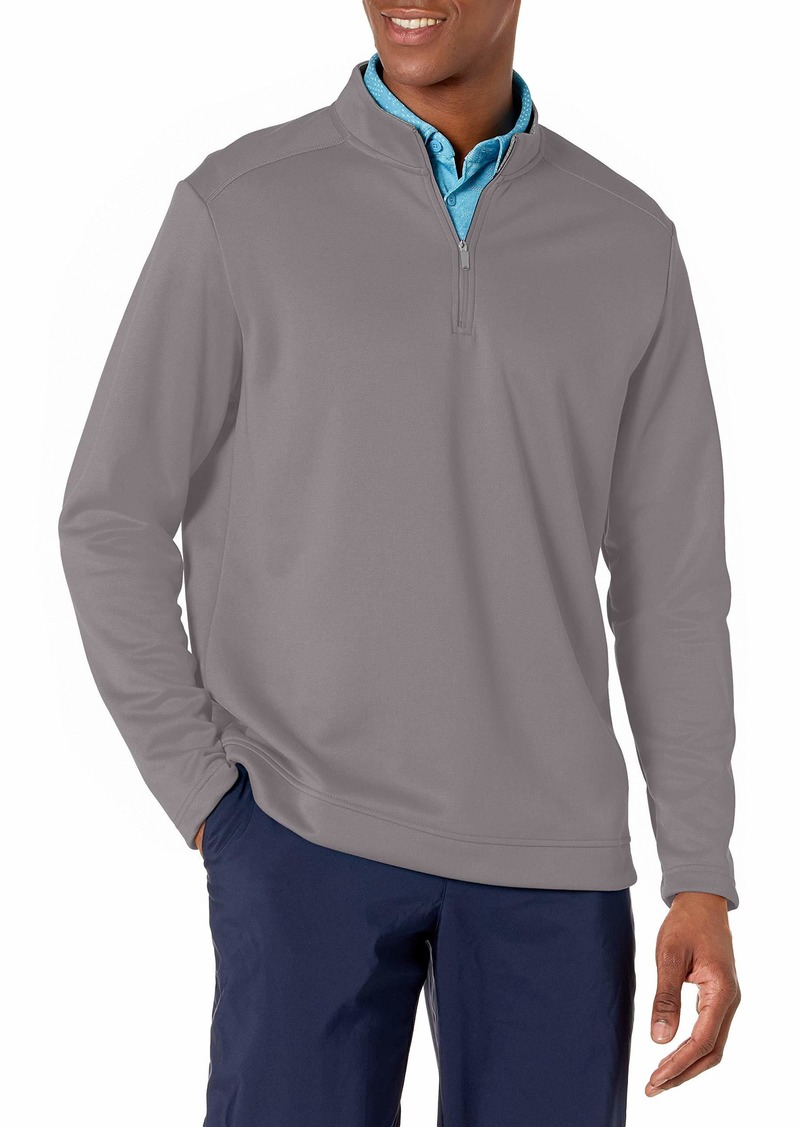 adidas Golf Men's Club Recycled Polyester Quarter Zip Pullover Gray