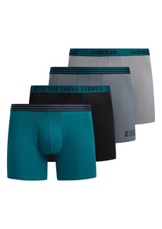 adidas Men's Core Stretch Cotton Boxer Brief Underwear (4-Pack)