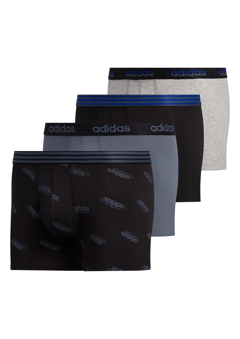 adidas mens Core Stretch Cotton Trunk Underwear (4-pack) Discontinued