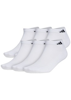 adidas Men's Cushioned Athletic 6-Pack Low Cut Socks - White