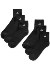 adidas Men's Cushioned Quarter Extended Size Socks, 6-Pack