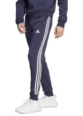 adidas Men's Essentials 3-Stripes Regular-Fit Fleece Joggers - White / Black