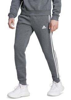 adidas Men's Essentials 3-Stripes Regular-Fit Fleece Joggers - Dgh/wht