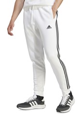 adidas Men's Essentials 3-Stripes Regular-Fit Fleece Joggers - Mgh/wht