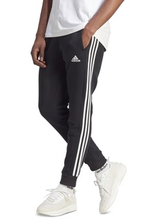 adidas Men's Essentials 3-Stripes Regular-Fit Fleece Joggers - Black/wht