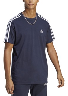 adidas Men's Essentials 3-Stripes Regular-Fit Logo Graphic T-Shirt - Legend Ink / Wht