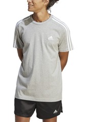 adidas Men's Essentials 3-Stripes Regular-Fit Logo Graphic T-Shirt - Semi Lucid Blue / Wht