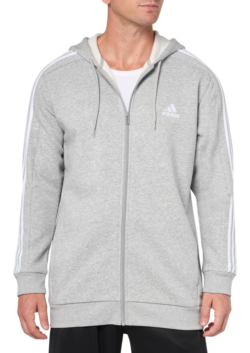 adidas Men's Essentials 3-Stripes Fleece Full-Zip Hoodie