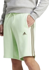 "adidas Men's 3-Stripes 10"" Fleece Shorts - Semi Green Spark/olive Strata"