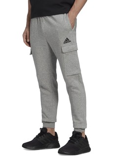 adidas Men's Essentials Regular Tapered-Fit Fleece Cargo Joggers - Mgh