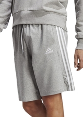 "adidas Men's Essentials Single Jersey 3-Stripes 10"" Shorts - Linen Grn/grn"