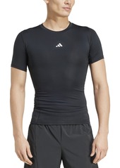 adidas Men's Fitted Crewneck Tech-Fit Compression T-Shirt - Black