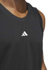 adidas Men's Legends Sleeveless 3-Stripes Logo Basketball Tank - Black