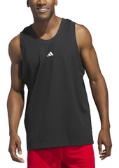 adidas Men's Legends Sleeveless 3-Stripes Logo Basketball Tank - Black