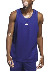 adidas Men's Legends Sleeveless 3-Stripes Logo Basketball Tank - Scarlet