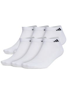 adidas Men's Low-Cut Cushioned Extended Size Socks, 6 Pack - White