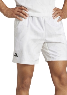 adidas Men's Moisture-Wicking Club Tennis Graphic Shorts - White/Grey