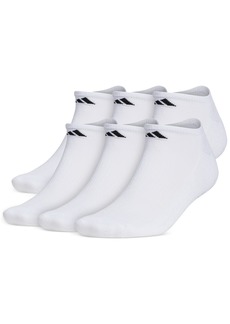 adidas Men's No-Show Athletic Extended Size Socks, 6 Pack - White