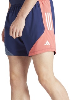 "adidas Men's Own The Run Moisture-Wicking Drawstring 7"" Shorts - Ink/red/blue"