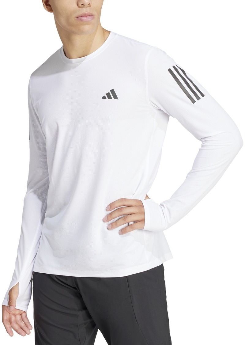 adidas Men's Own The Run Moisture-Wicking Long-Sleeve T-Shirt - White