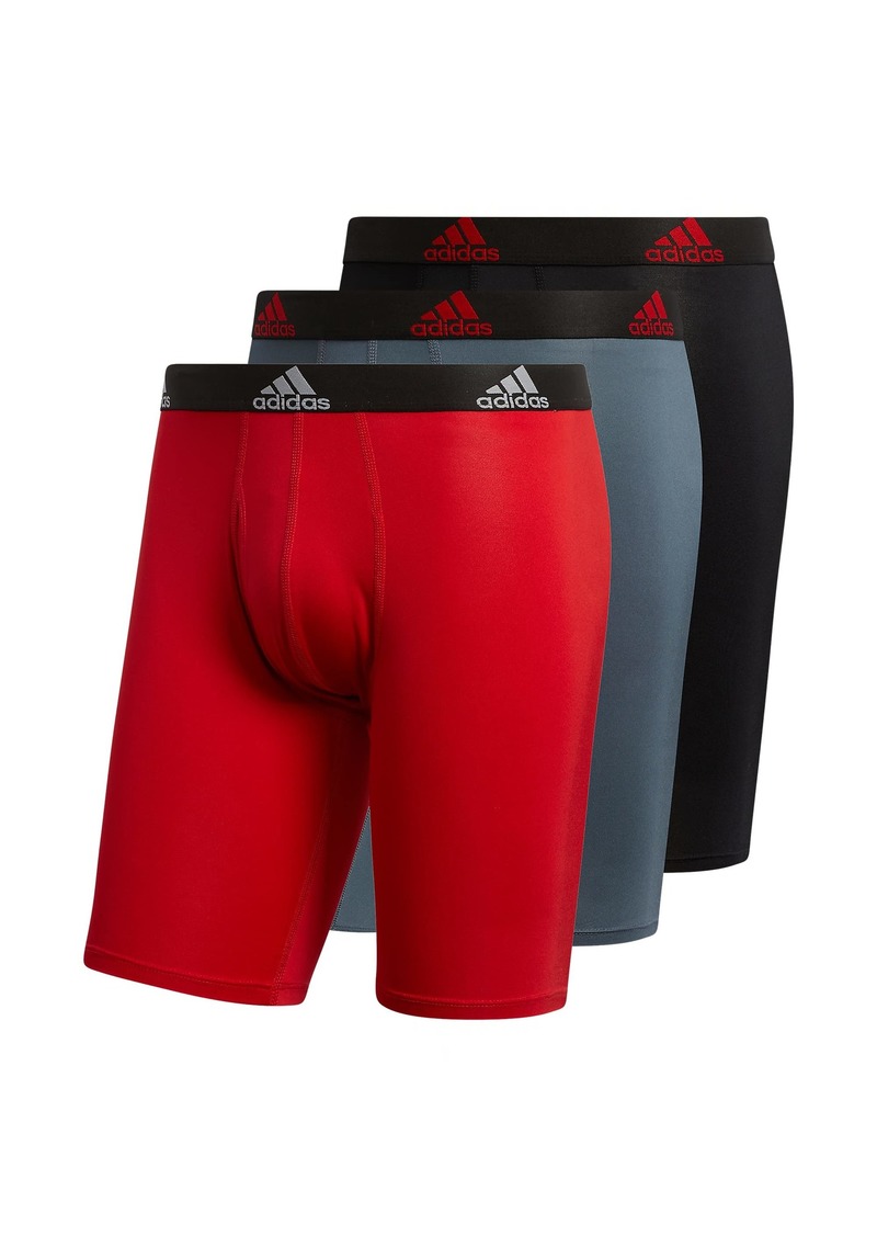 adidas Men's Performance Long Boxer Brief Underwear (3-Pack)  Medium