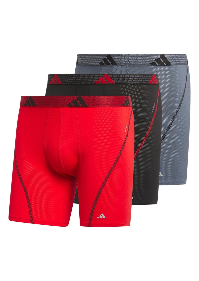 adidas Men's Performance Mesh Boxer Brief Underwear (3-Pack) Engineered for Active Sport with All Day Comfort Soft Breathable Fabric