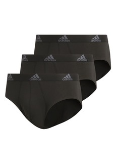adidas Men's Performance Stretch Cotton Brief Underwear (3-Pack) Designed for Active Comfort and All Day wear