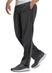 adidas Men's Primegreen Essentials Warm-Up Open Hem 3-Stripes Track Pants - Black/Scarlet