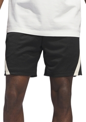 Adidas Men's Select Baller Stripe Shorts - Indigo / Orange Spark