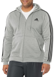 adidas Men's Size Essentials Fleece 3-Stripes Full-Zip Hoodie  XX-Large/Tall