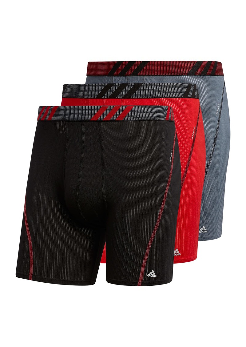 adidas Men's Sport Performance Mesh Boxer Brief Underwear (3-pack)