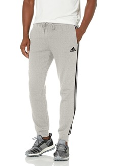 adidas Men's Standard Essentials Fleece Tapered Cuff 3-Stripes Pants