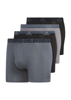 adidas Men's Stretch Cotton Boxer Brief Underwear (4-Pack)
