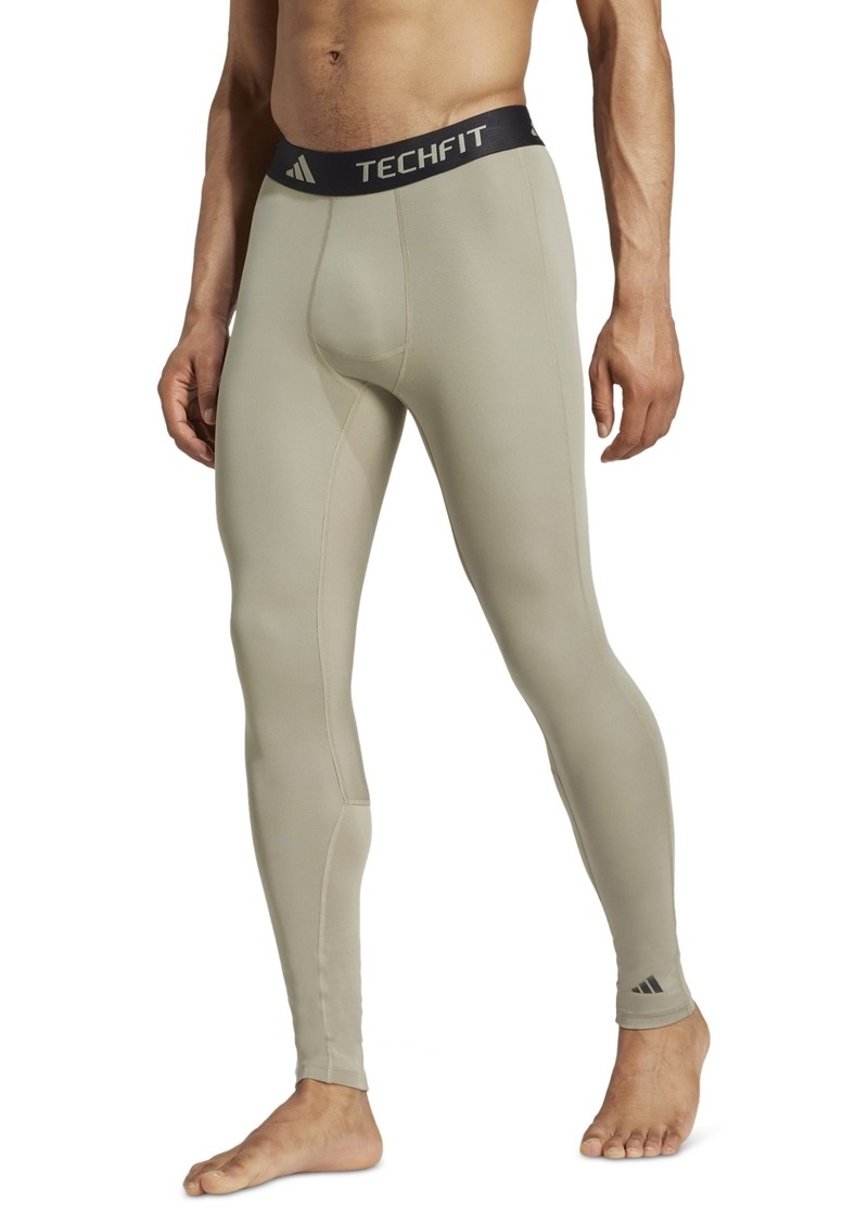 adidas Men's Tech-Fit Tf Long Compression Tights - Silver Pebble