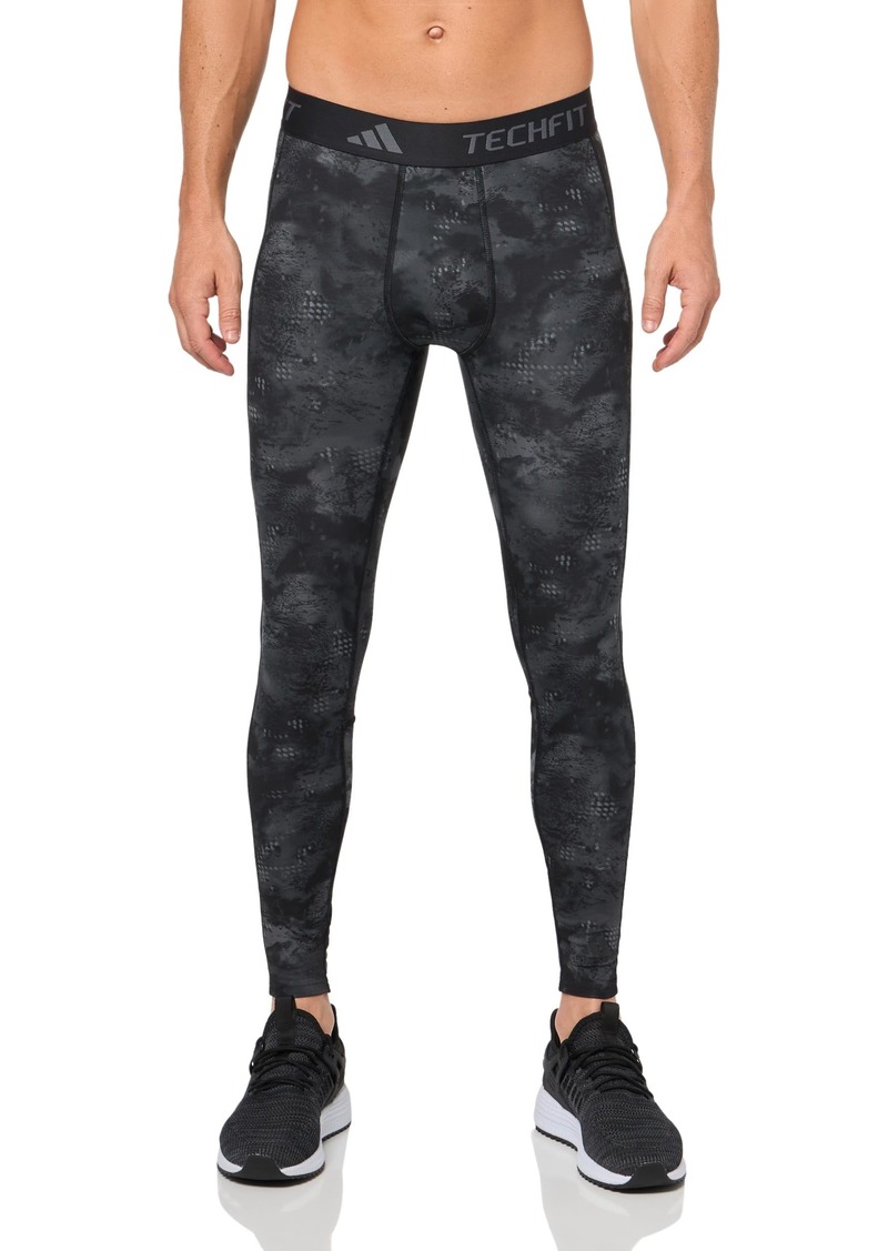 adidas Men's Techfit Training All Over Printed Long Tights